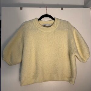 Zara Soft Touch Knit Puff Sleeve Sweater